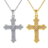 S925 Cross Pendant Necklace with Diamond for Women