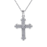 S925 Cross Pendant Necklace with Diamond for Women