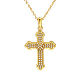 S925 Cross Pendant Necklace with Diamond for Women