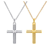 Silver Cross Pendant Full Diamond Necklace for Women
