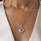 S925 Sterling Silver Moonstone Pendant Necklace