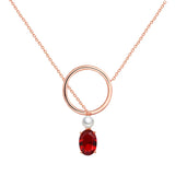 Sterling Silver Rose Gem Women's Necklace