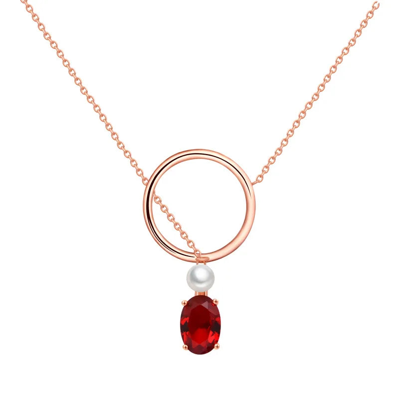 Sterling Silver Rose Gem Women's Necklace