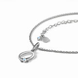 Sterling Silver Letter O Moonstone Pendant Necklace