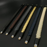 Double Weave Leather Cord Bracelet for Sports Hip-Hop