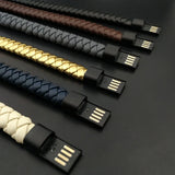 Double Weave Leather Cord Bracelet for Sports Hip-Hop