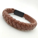 Double Weave Leather Cord Bracelet for Sports Hip-Hop