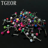 16G Printed Lip Ring 100pcs UV Acrylic Labret Piercing