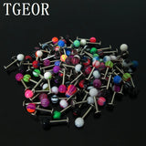 16G Printed Lip Ring 100pcs UV Acrylic Labret Piercing