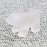 Rose Quartz Amethyst Tiger Eye Stone Bear Ornament 40x23mm