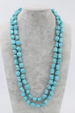 Howlite Turquoise Green Baroque 11-14mm Necklace 50in Beads Nature Woman