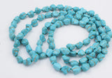 Howlite Turquoise Green Baroque 11-14mm Necklace 50in Beads Nature Woman