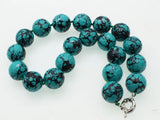 Howlite Turquoise Round Faceted Green Necklace 20MM 18inch Nature Xmas