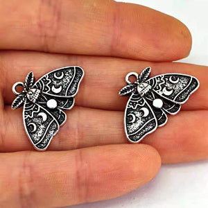 Moon Moth Pendant Charms for Wedding Jewelry