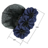 Ribbon Flower Tulle Bowknot Crochet Bow Bun Net Snood Hair Clip