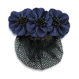 Ribbon Flower Tulle Bowknot Crochet Bow Bun Net Snood Hair Clip