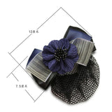 Ribbon Flower Tulle Bowknot Crochet Bow Bun Net Snood Hair Clip
