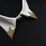 Vintage Triangle Collar Pin Hollowed Crown Brooch