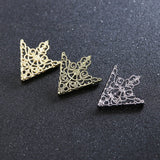 Vintage Triangle Collar Pin Hollowed Crown Brooch