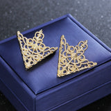 Vintage Triangle Collar Pin Hollowed Crown Brooch