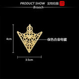 Vintage Triangle Collar Pin Hollowed Crown Brooch