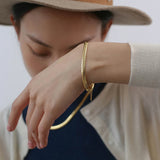 Amorita Ins Punk Geometric Thick Chain Bracelet for Women