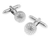 Men's Golf Ball Cuff Links Silver Brass Material