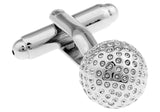 Men's Golf Ball Cuff Links Silver Brass Material