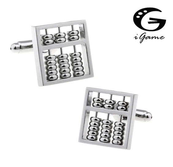 iGame Abacus Cuff Links Silver Brass Tool
