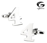 iGame Arabic Numerals Cuff Links Brass Number Four 4