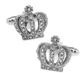 iGame Royal Gold Crown Cufflinks Copper Crystal Wedding Cuff Links