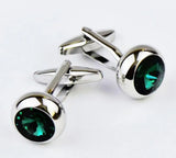 iGame Crystal Cuff Links Red/Pink - Small Round Hotsale Copper Cufflinks