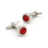 iGame Crystal Cuff Links Red/Pink - Small Round Hotsale Copper Cufflinks