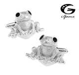 iGame Cuff Links Silver Frog Novelty Toad Style