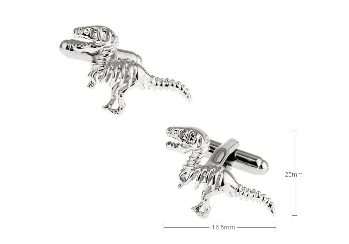 iGame Dinosaur Cuff Links - Vintage 3D T-Rex Skeleton