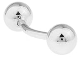 Men's Silver Brass Shinning Ball Cuff Links