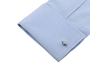 Men's Silver Brass Shinning Ball Cuff Links