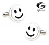 iGame Retail Wedding Cufflinks For Men Round Smile Cuff Links