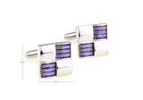 iGame Purple Square Enamel Copper Cufflinks