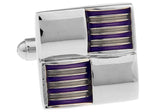 iGame Purple Square Enamel Copper Cufflinks