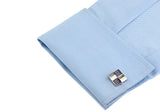 iGame Purple Square Enamel Copper Cufflinks