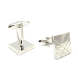 iGame Men's Square Cuff Links Silver Brass Material