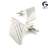 iGame Men's Square Cuff Links Silver Brass Material
