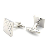 iGame Men's Square Cuff Links Silver Brass Material