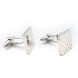 iGame Men's Square Cuff Links Silver Brass Material