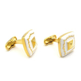 iGame Men's Square Enamel Cuff Links Golden Brass Material