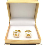iGame Men's Square Enamel Cuff Links Golden Brass Material