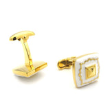 iGame Men's Square Enamel Cuff Links Golden Brass Material