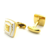 iGame Men's Square Enamel Cuff Links Golden Brass Material