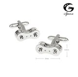 iGame Arrival Bike Chain Cuff Links Silver Brass Mechanics